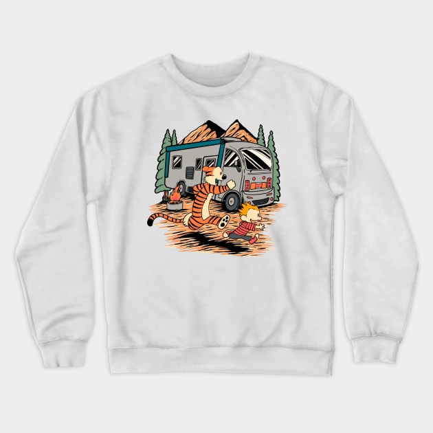 Calvin and Hobbes Adventure Crewneck Sweatshirt by soggyfroggie